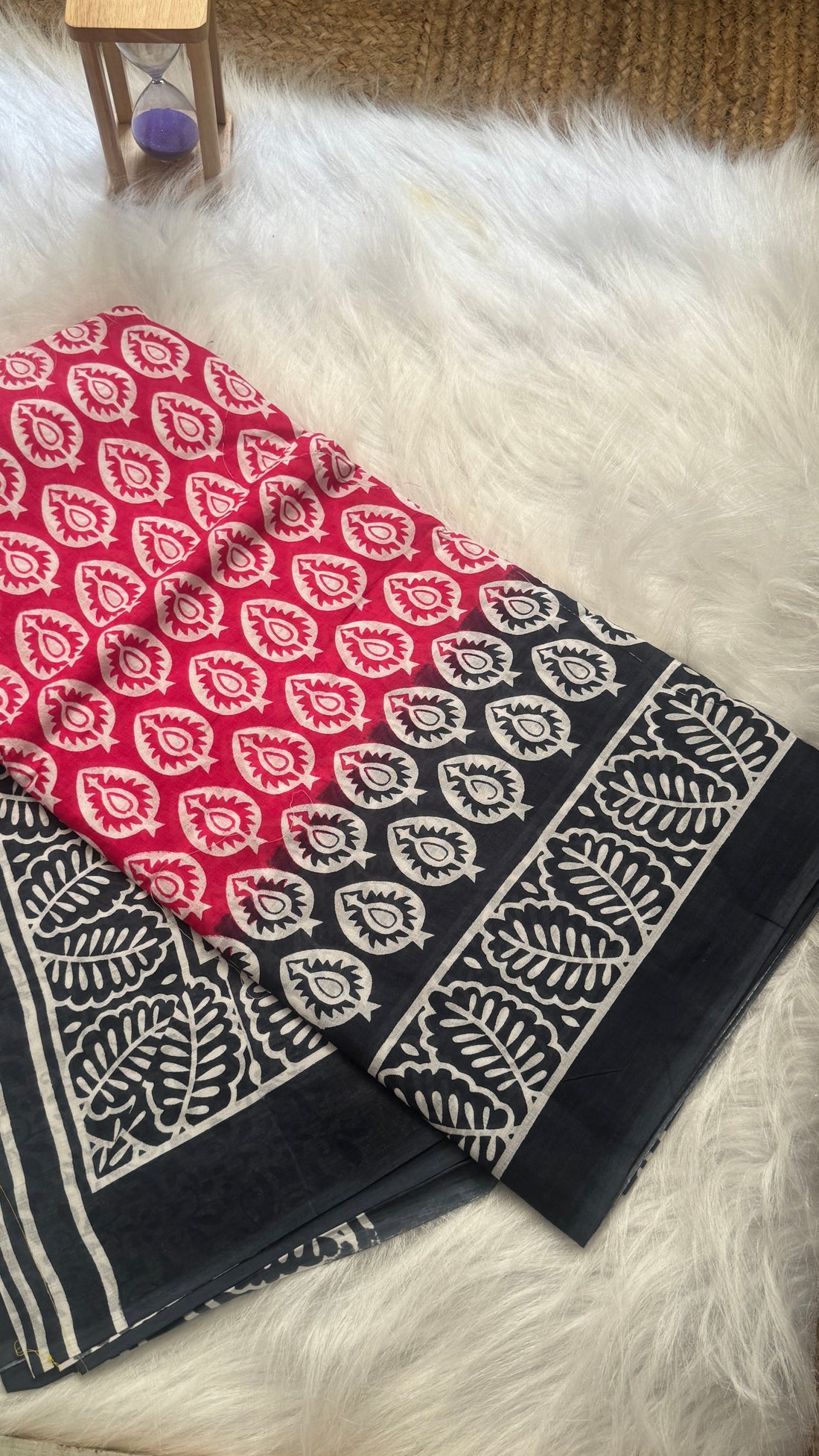 Mul Mul Cotton Sarees -  Black and Light Pink