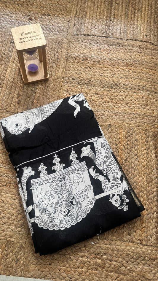 Dola Silk Jacquard Sarees - White with animal prints