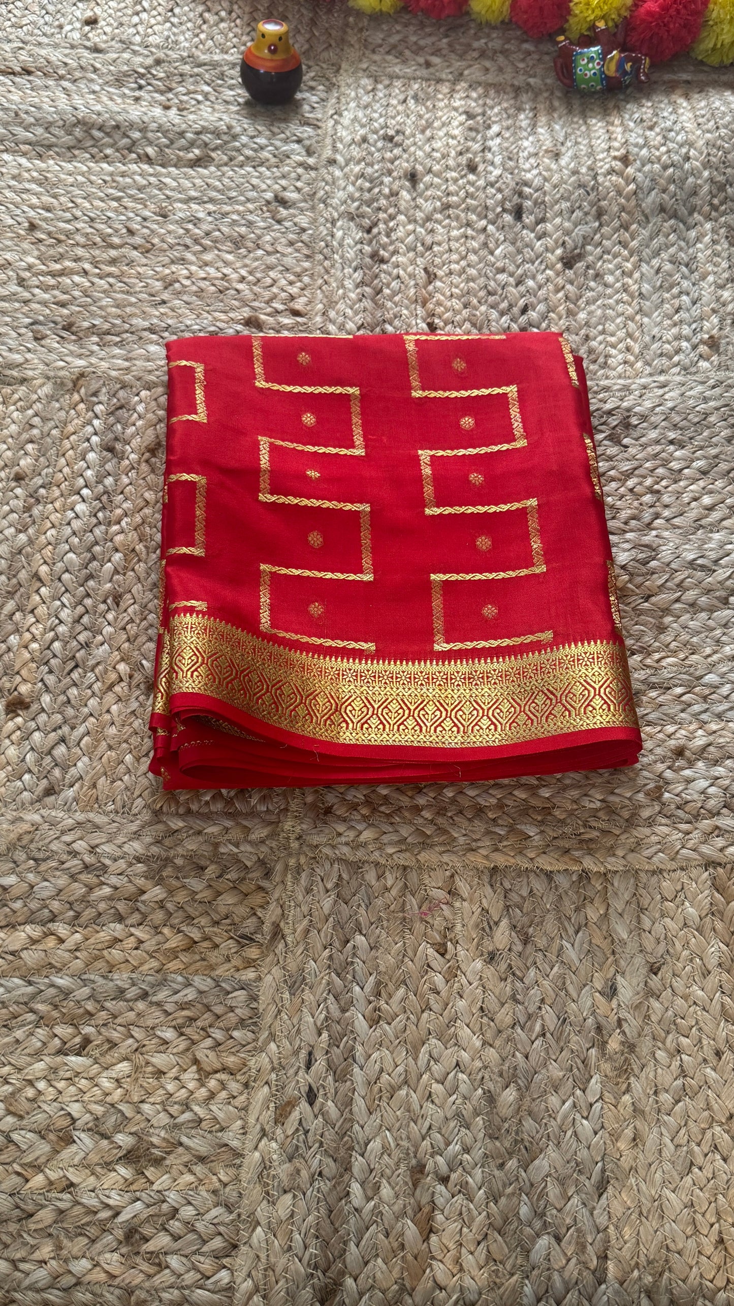Pure Mysore Silk | Bespoke - Step Red Saree - Mysuru - 05