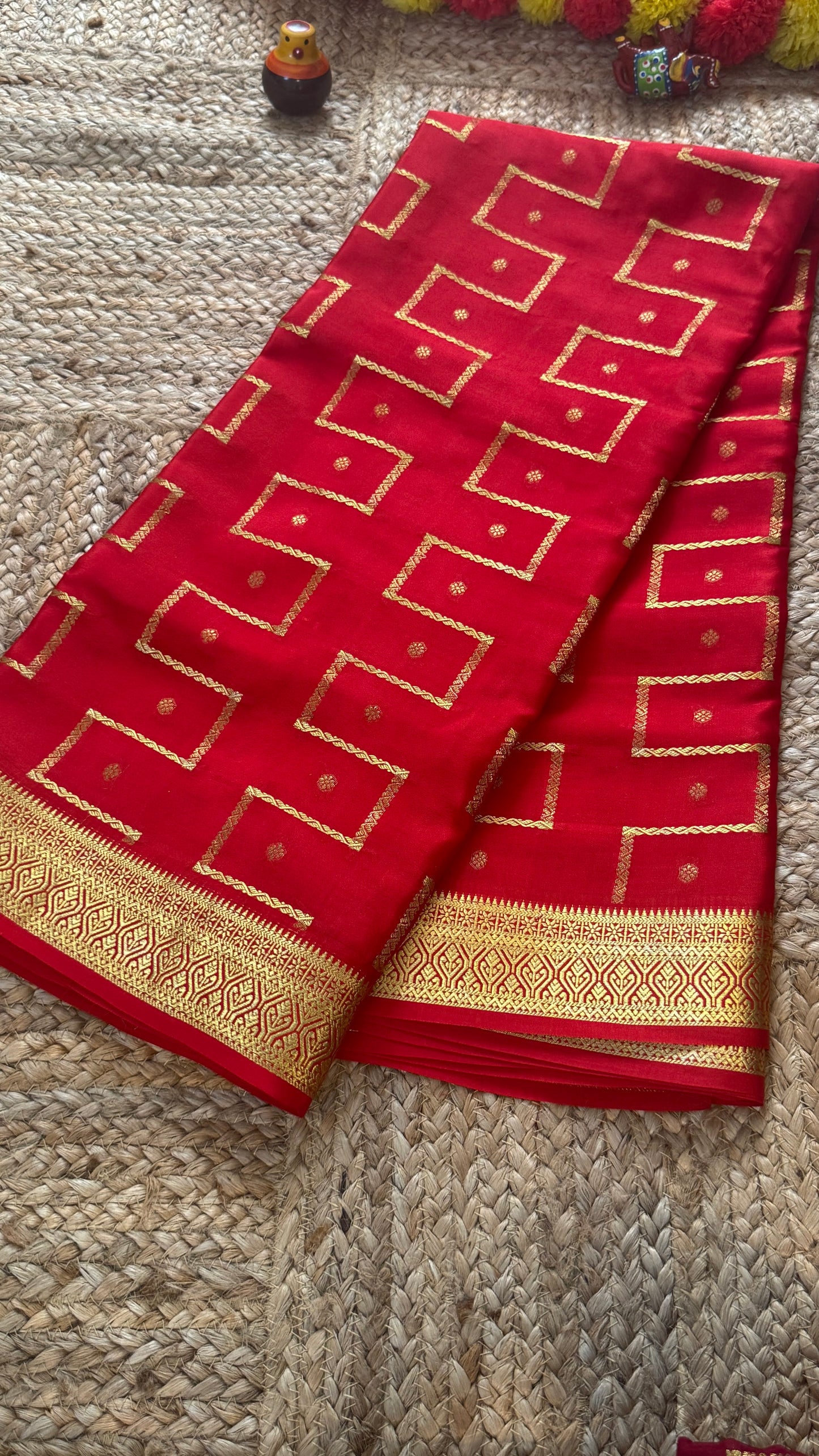 Pure Mysore Silk | Bespoke - Step Red Saree - Mysuru - 05