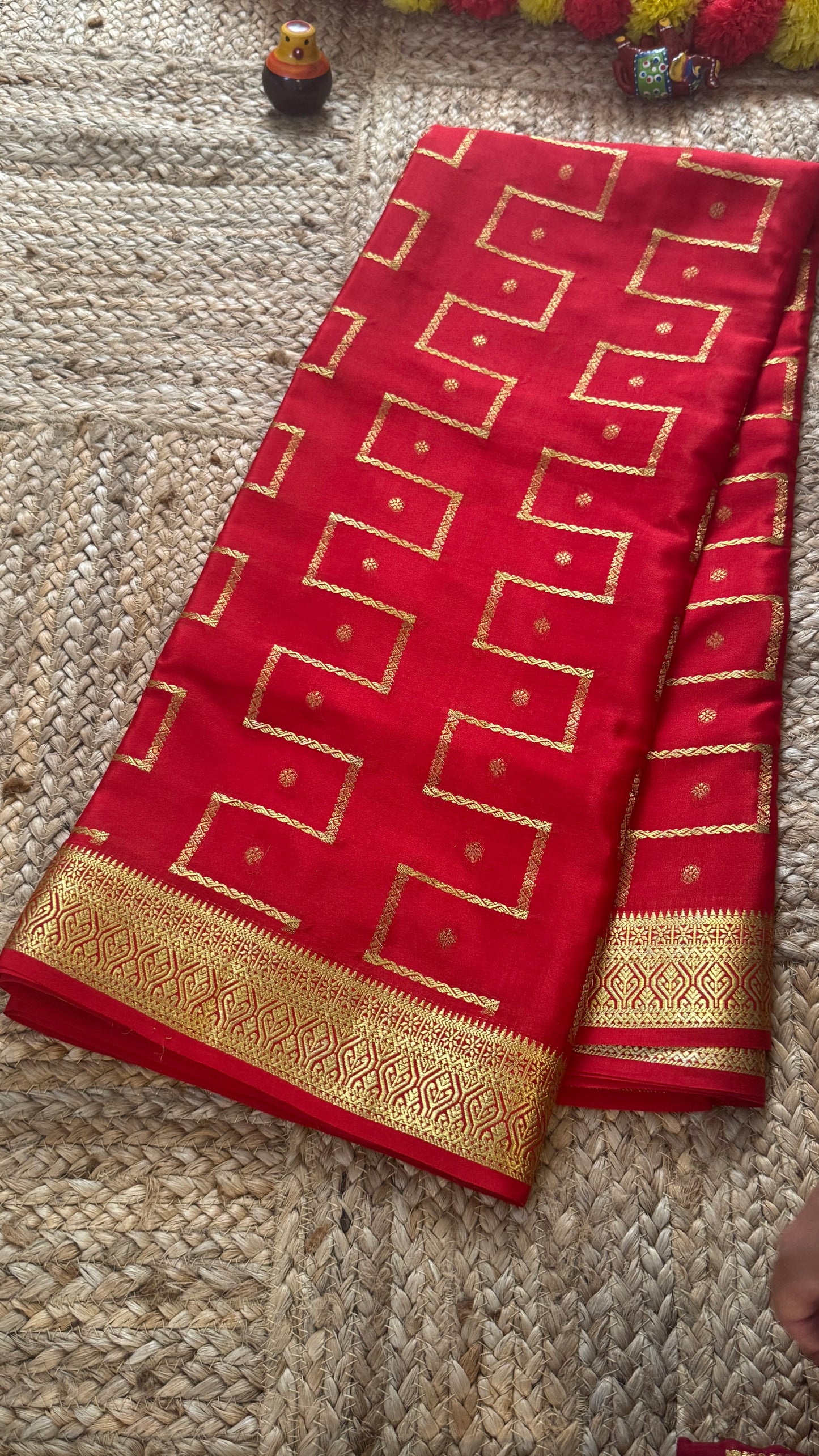 Pure Mysore Silk | Bespoke - Step Red Saree - Mysuru - 05