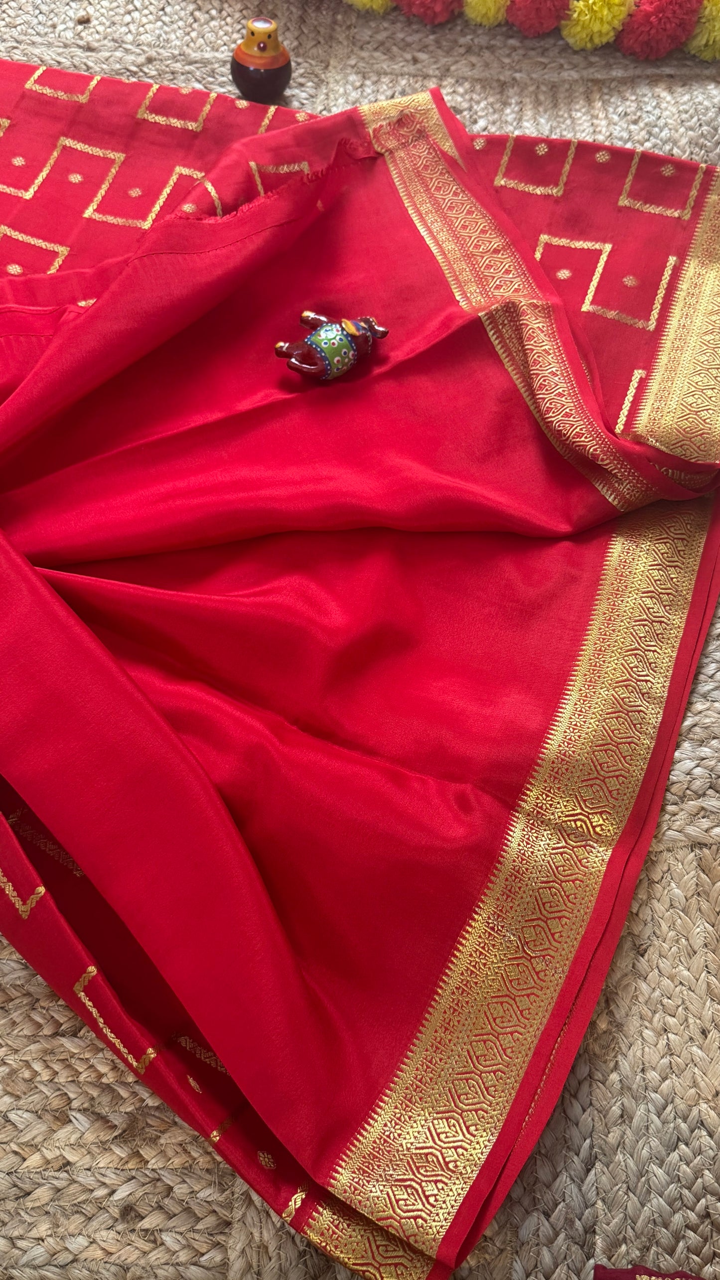 Pure Mysore Silk | Bespoke - Step Red Saree - Mysuru - 05