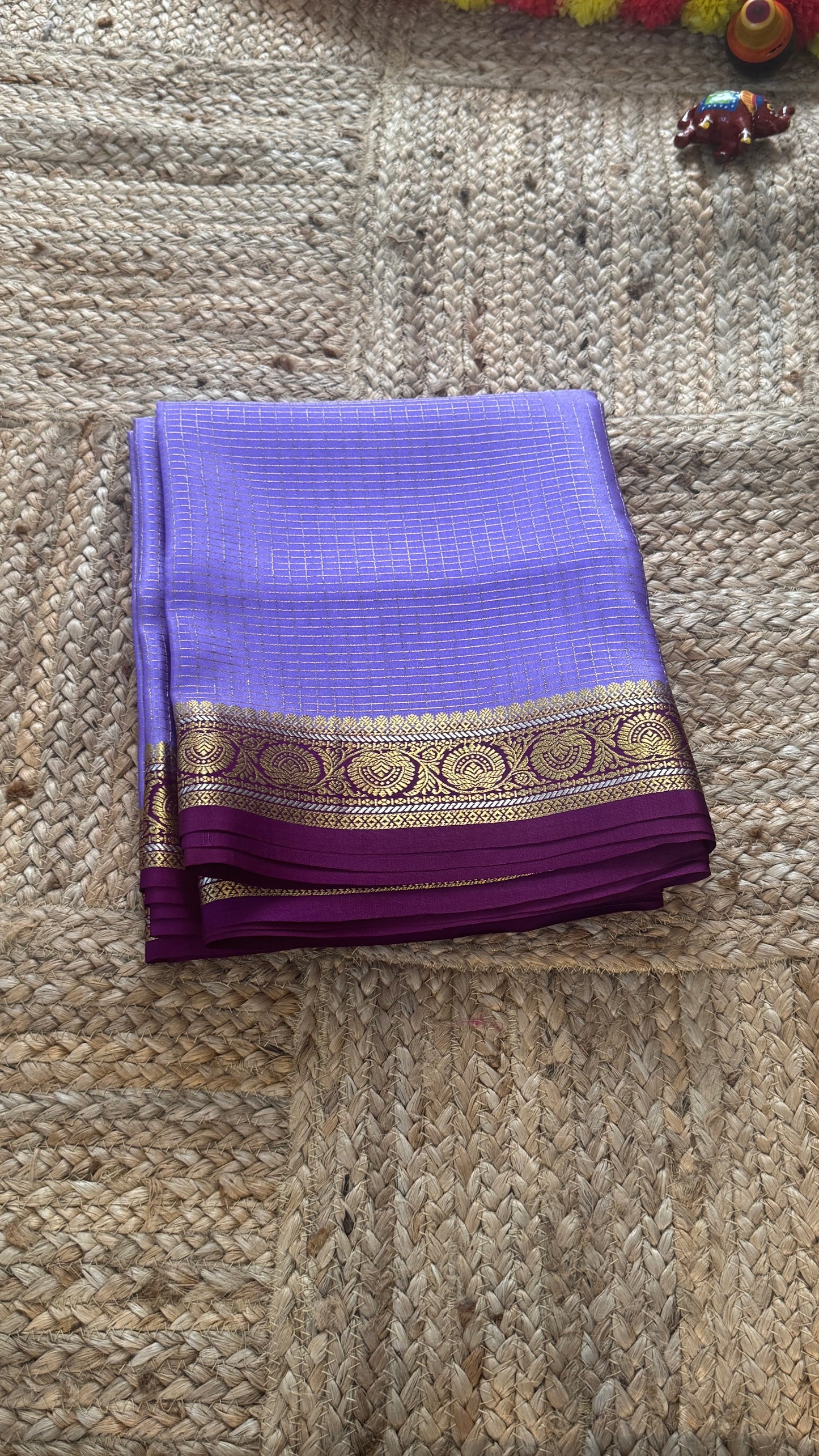 Pure Mysore Silk | Bespoke - Body Checks Blue and Purple - Mysuru - 05