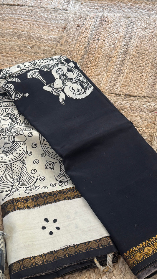 Pen Kalamkari Handloom Sarees in Intricate Design - Saree1