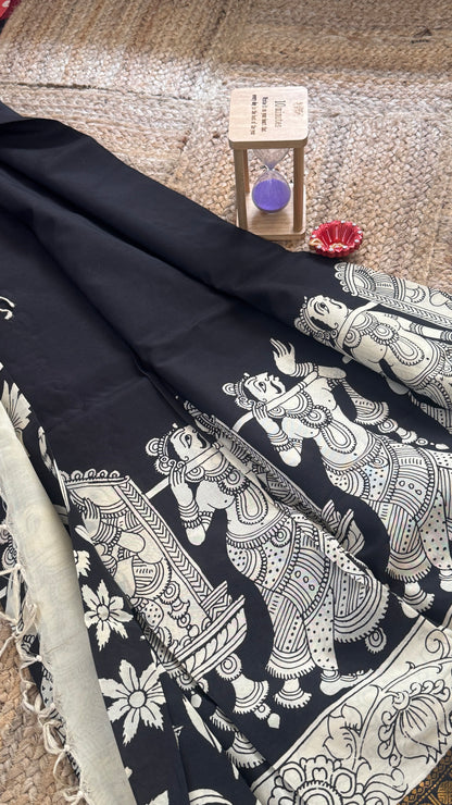 Pen Kalamkari Handloom Sarees in Intricate Design - Saree2