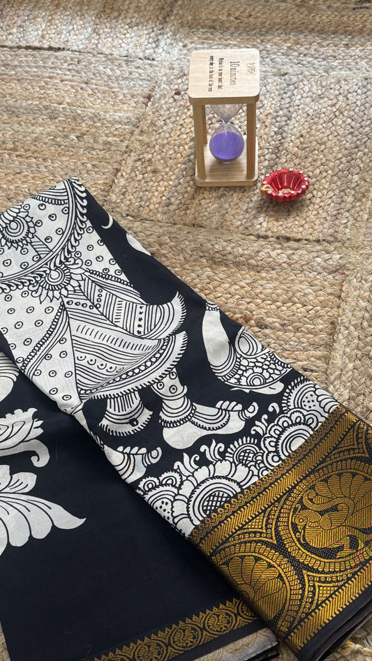 Pen Kalamkari Handloom Sarees in Intricate Design - Saree3
