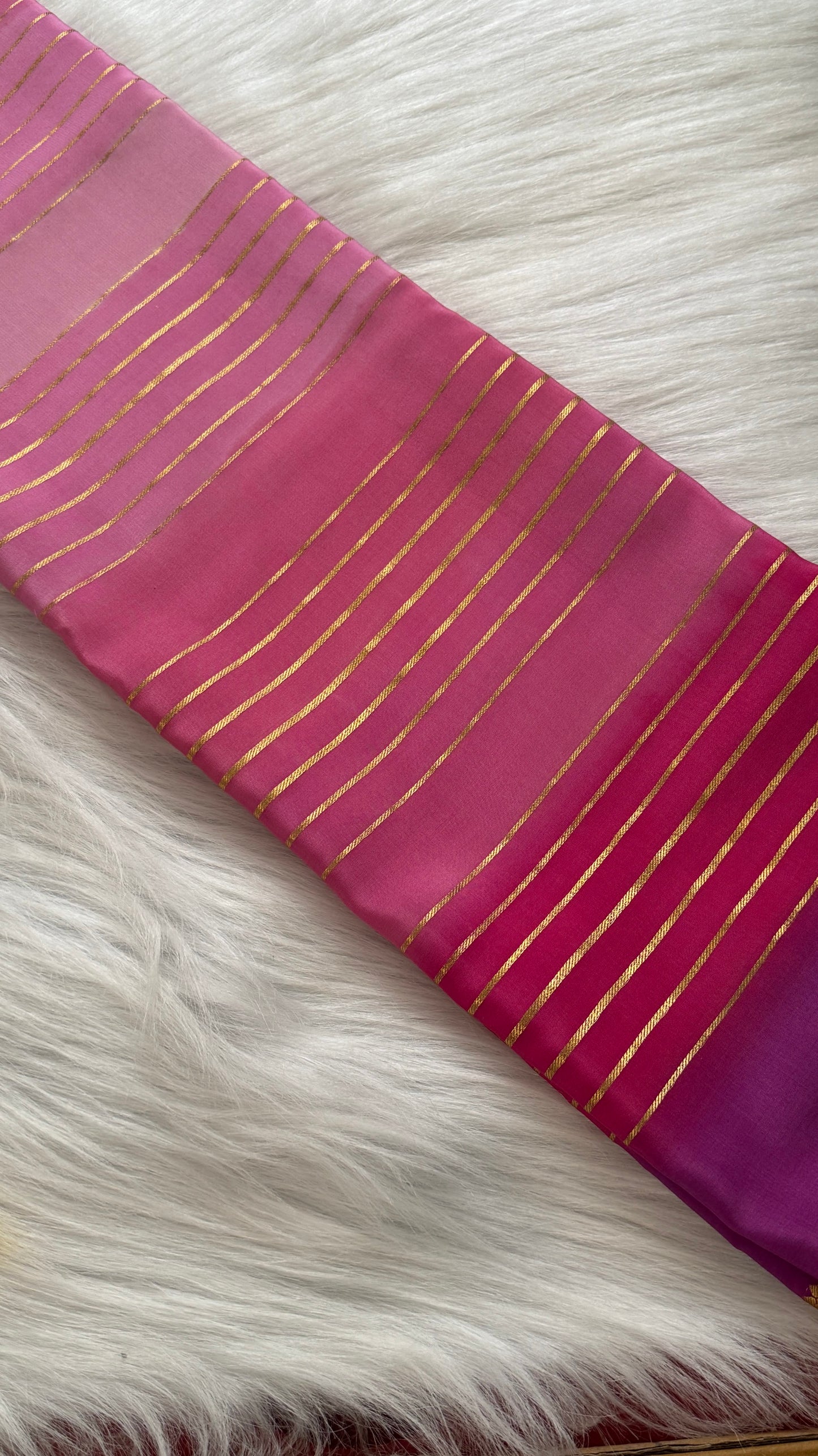 Pure Mysore Silk Sarees - Bespoke Drapes - Pink and Purplee