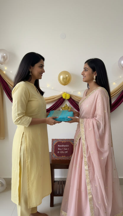 Pure Mysore Silk Sarees - Bespoke Brush Dyeing - Dark Blue and Light Blue