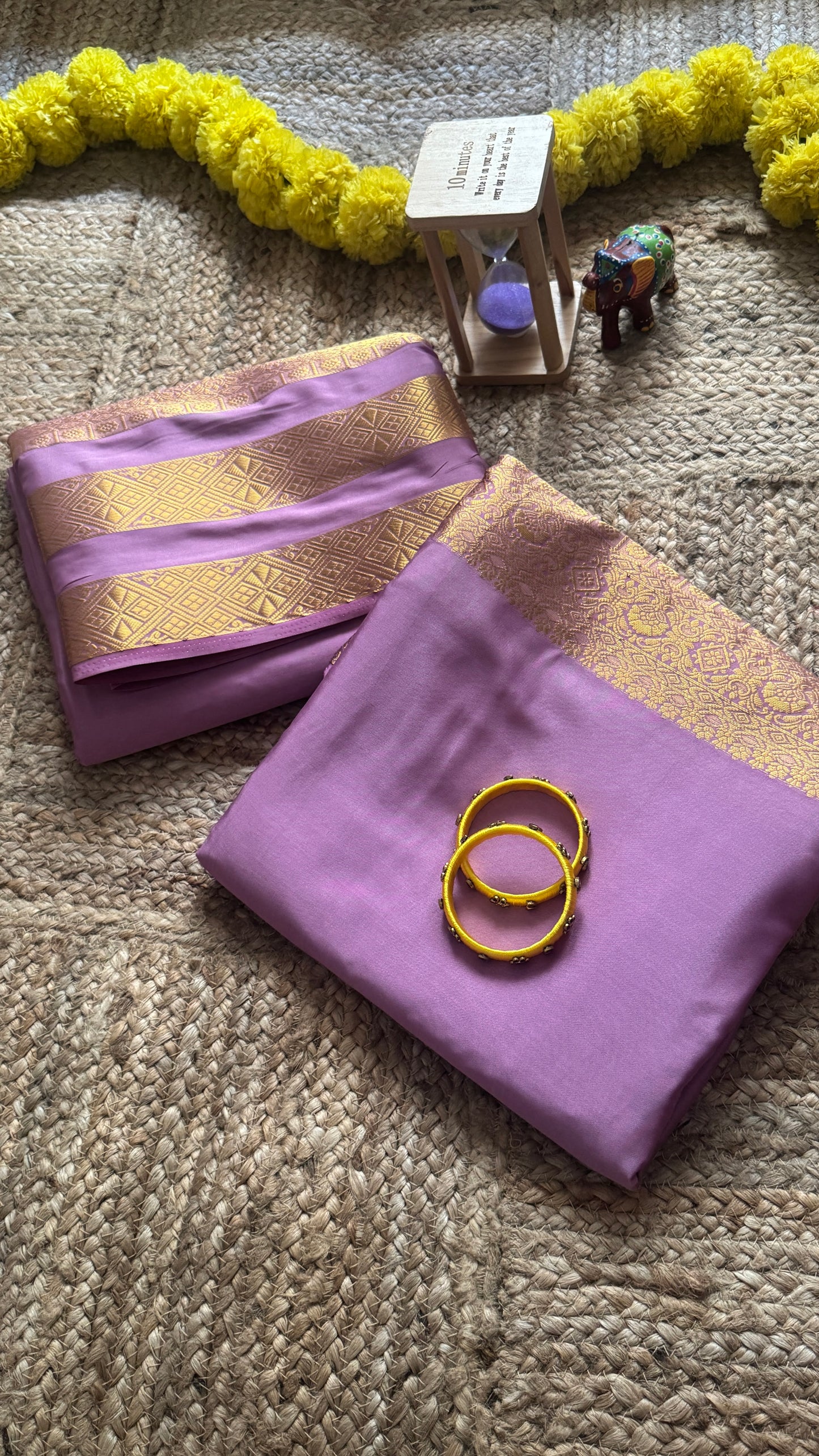 Semi Silk Saree - Mauve Saree