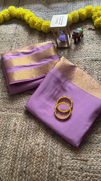 Semi Silk Saree - Mauve Saree