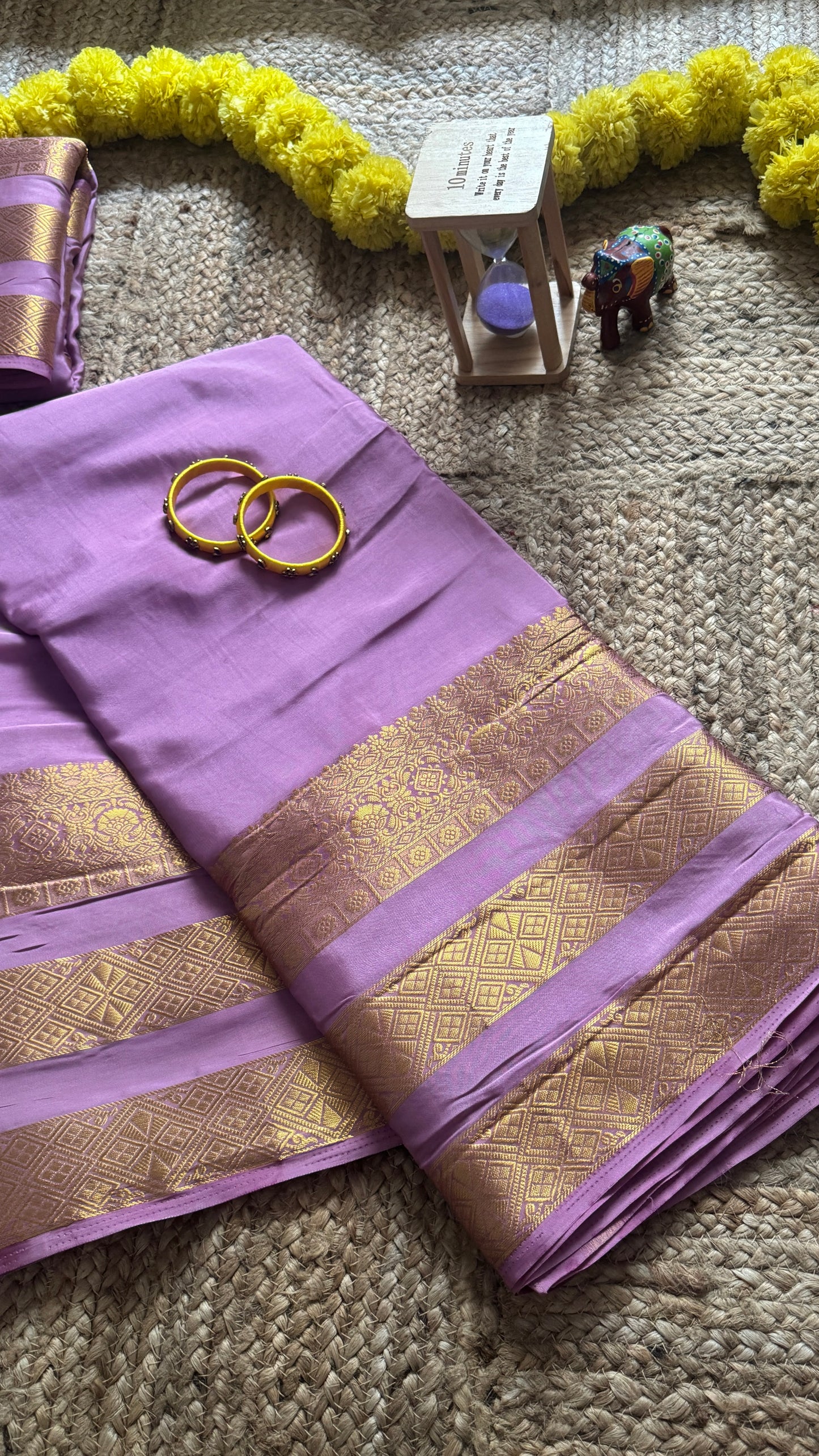 Semi Silk Saree - Mauve Saree