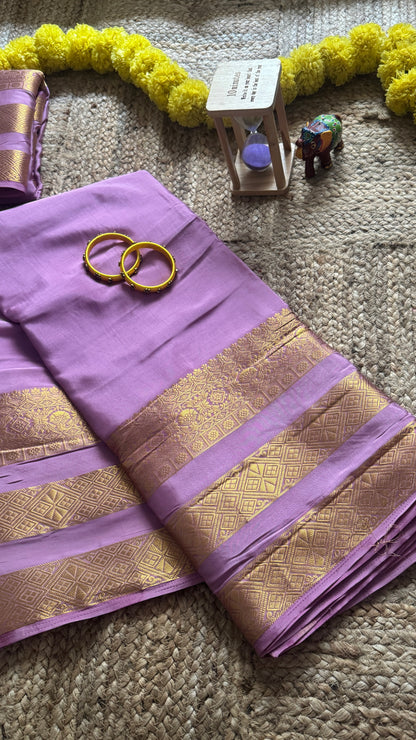 Semi Silk Saree - Mauve Saree