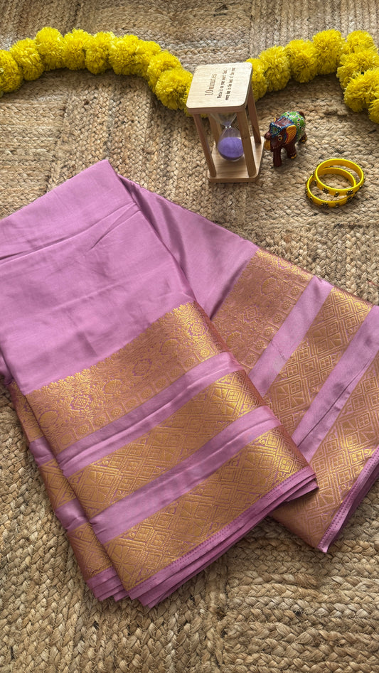 Semi Silk Saree - Mauve Saree