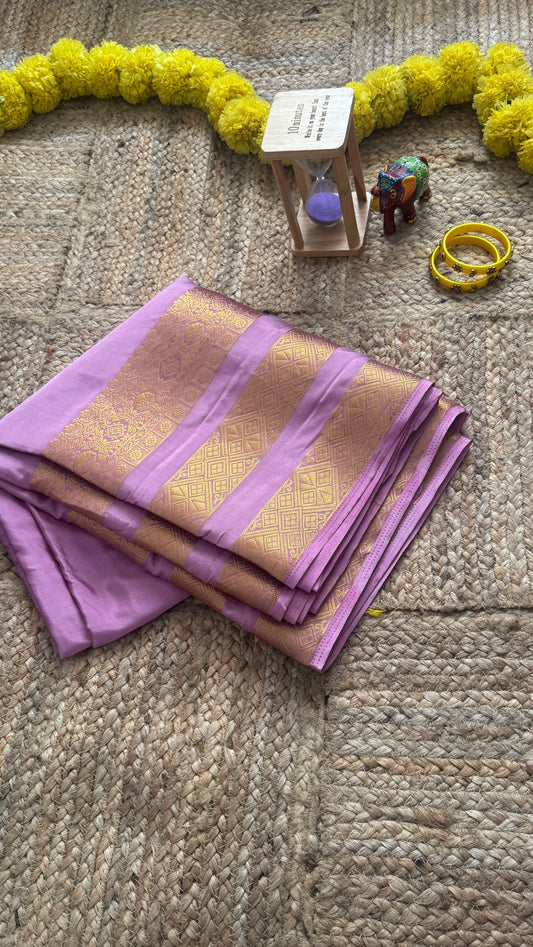 Semi Silk Saree - Mauve Saree