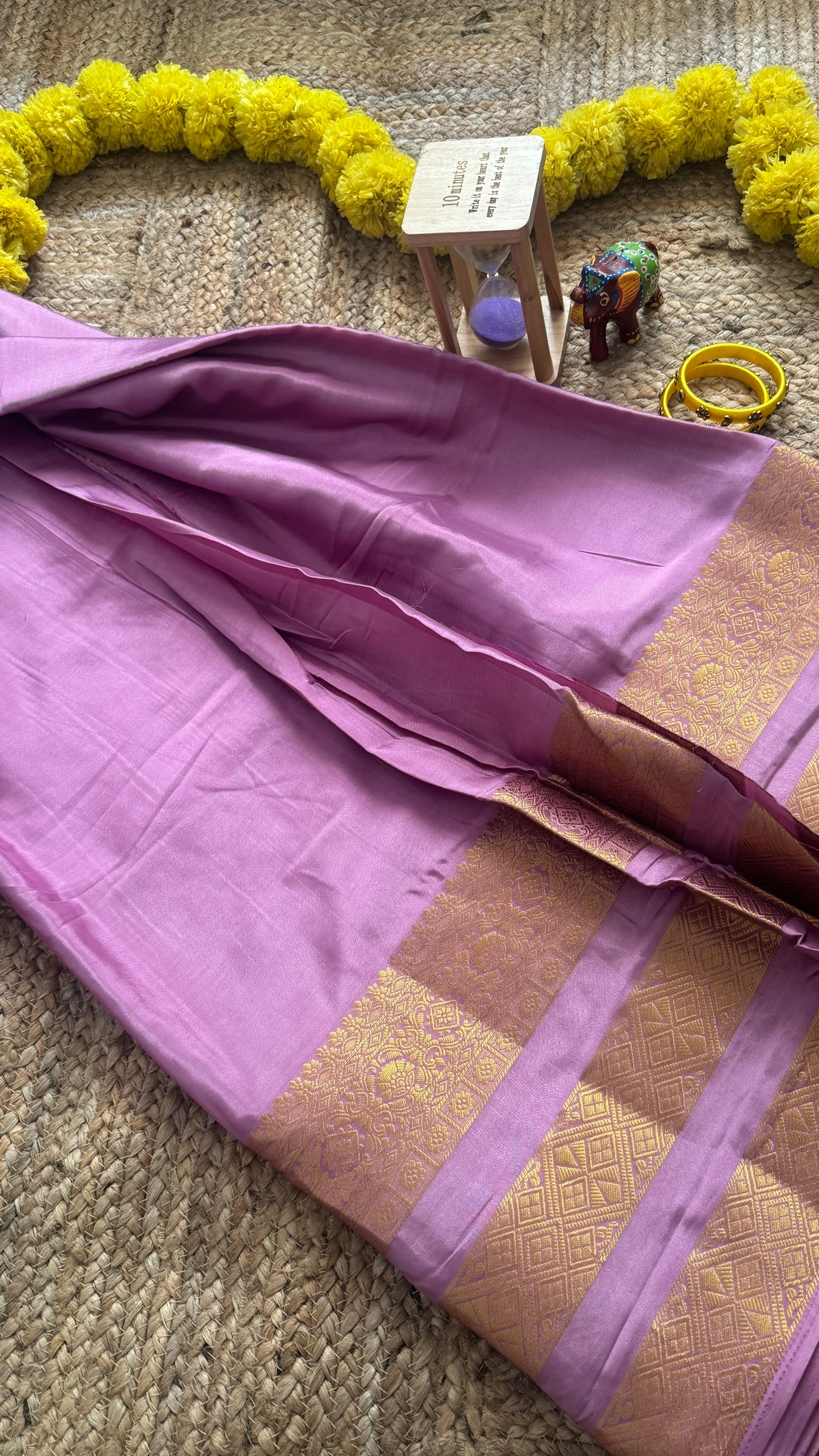 Semi Silk Saree - Mauve Saree