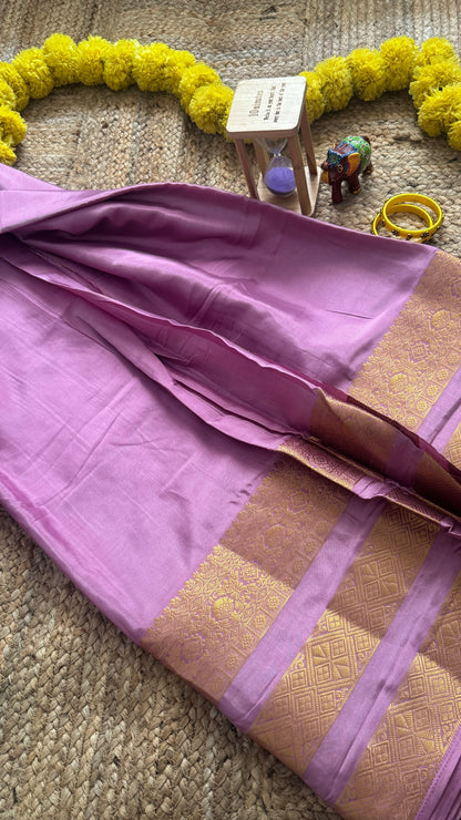 Semi Silk Saree - Mauve Saree