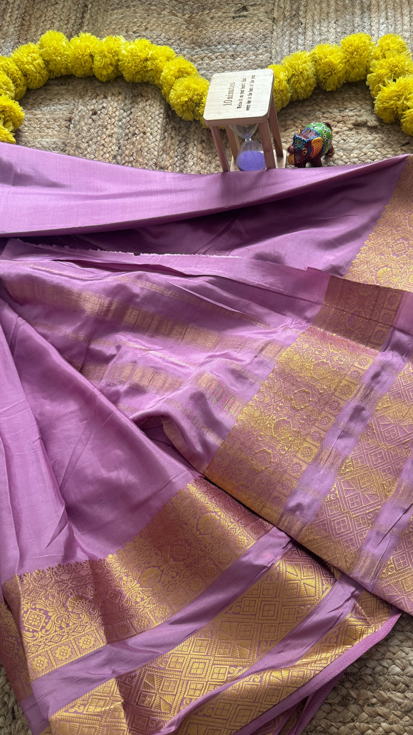 Semi Silk Saree - Mauve Saree