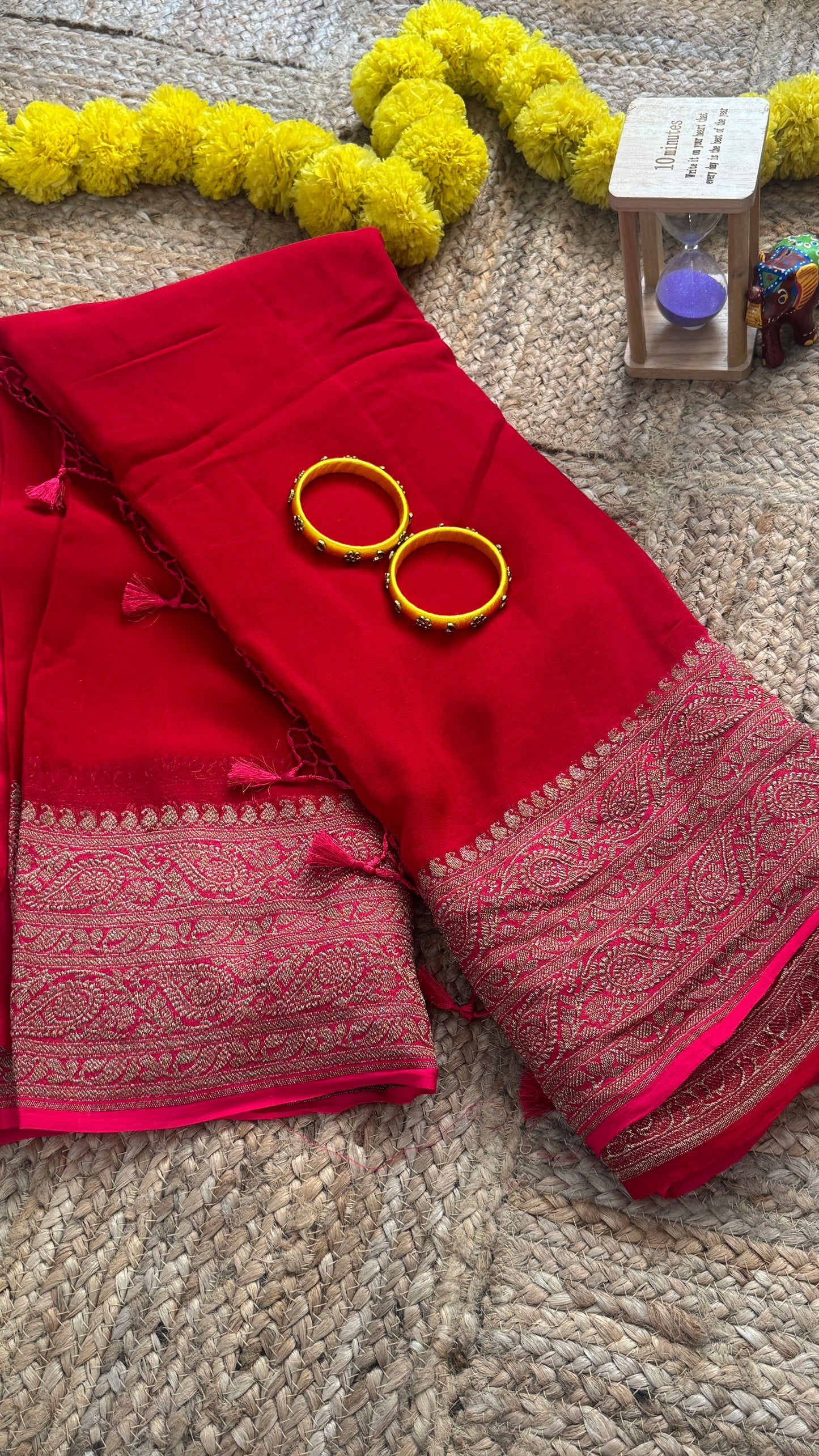 Khaddi Georgette - Solid Red