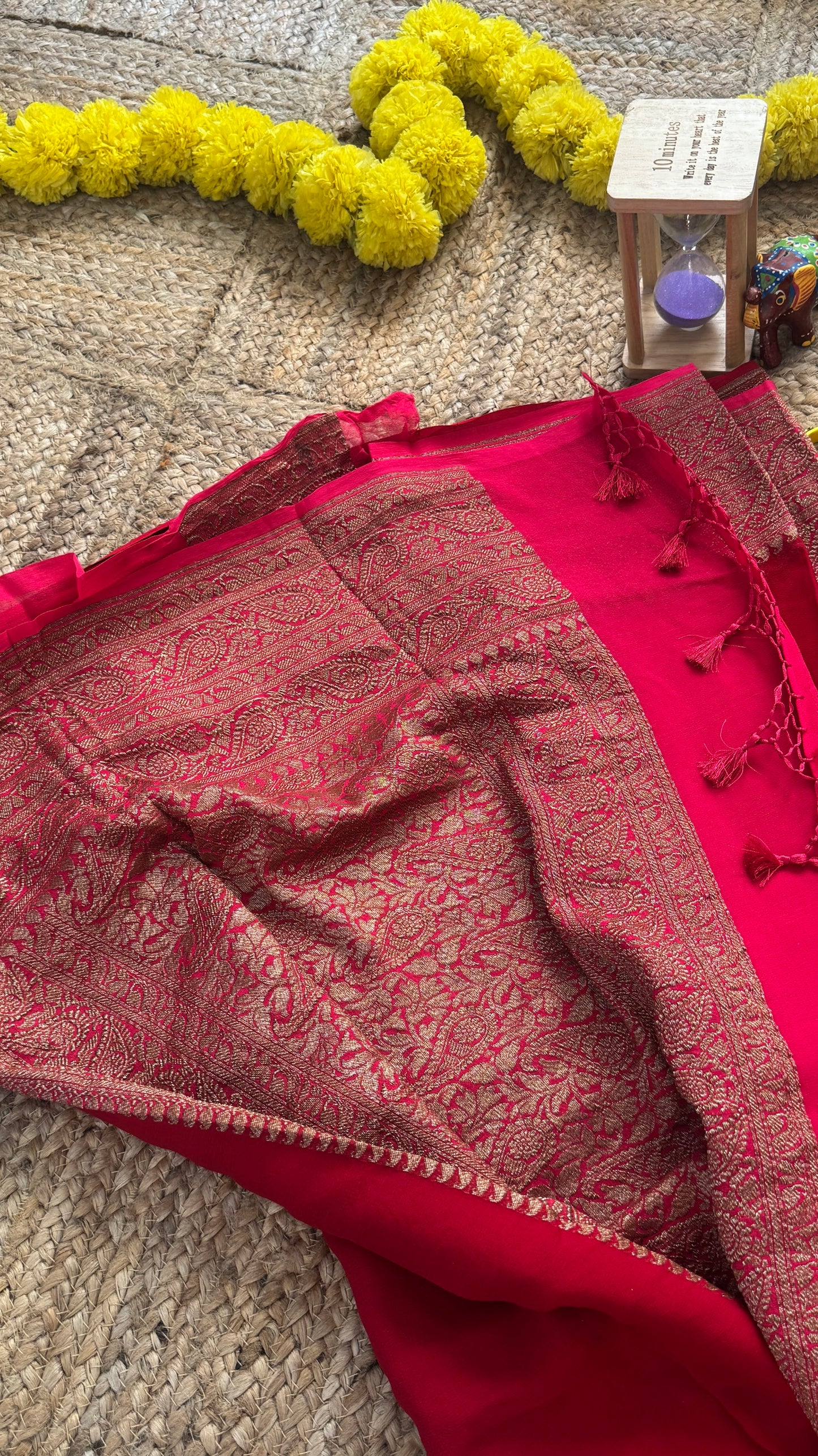 Khaddi Georgette - Solid Red