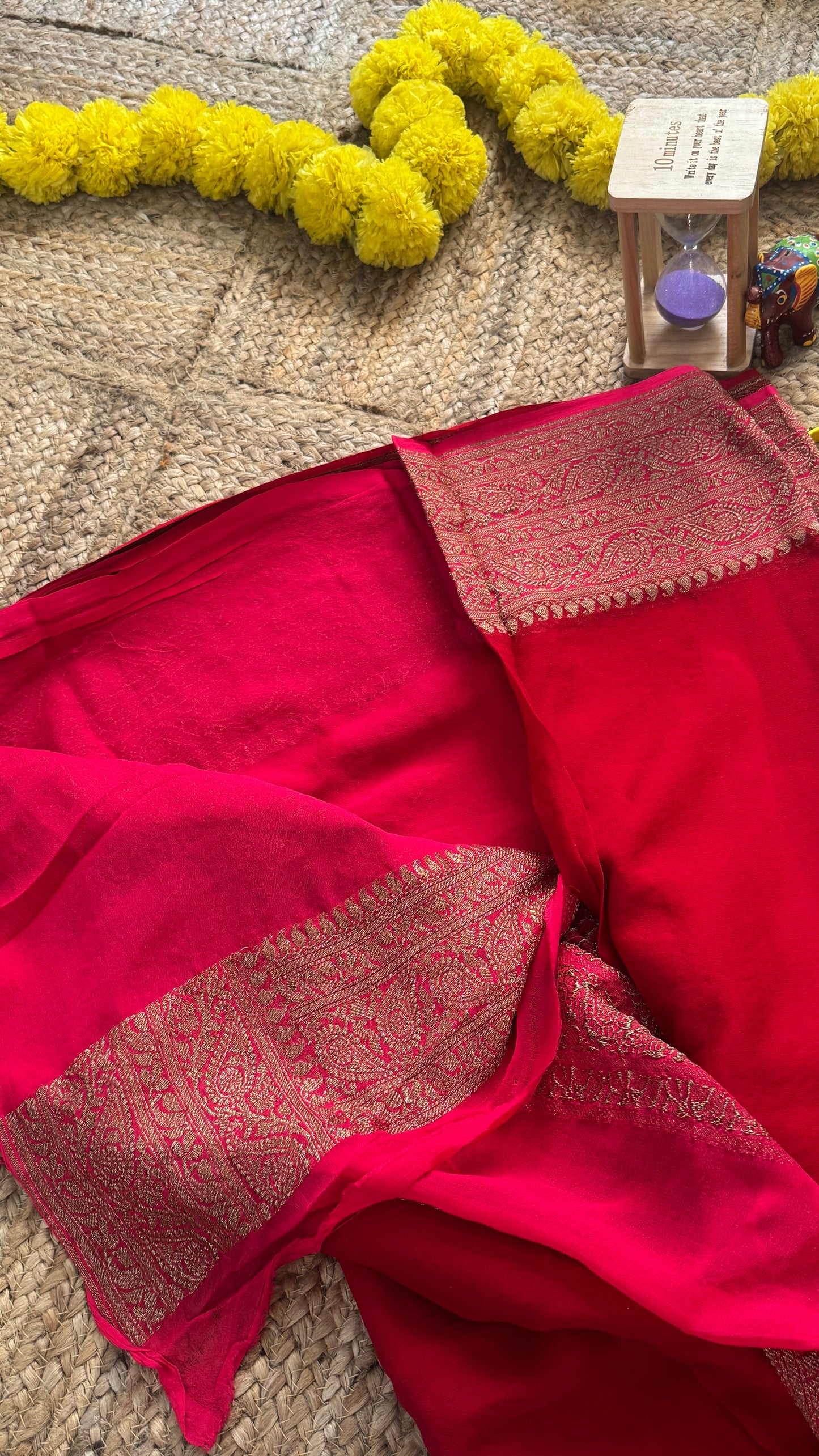 Khaddi Georgette - Solid Red