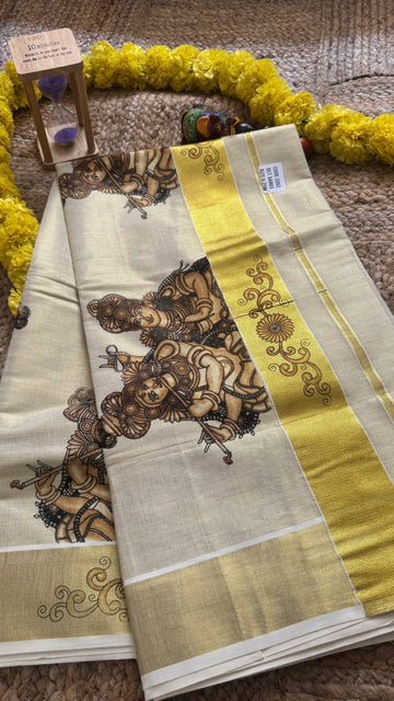 SIRI RADHA | Classic Kerala Kasavu with Gold Border