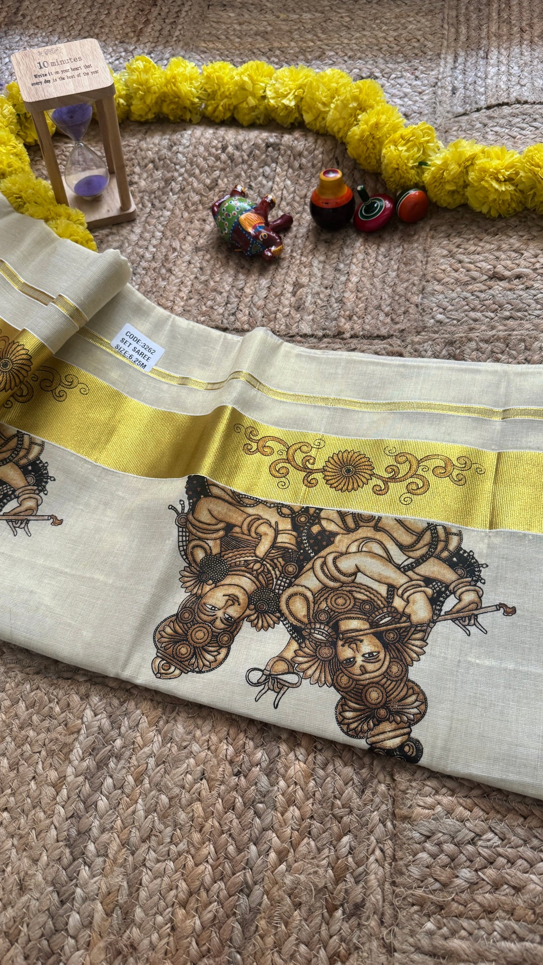 SIRI RADHA | Classic Kerala Kasavu with Gold Border