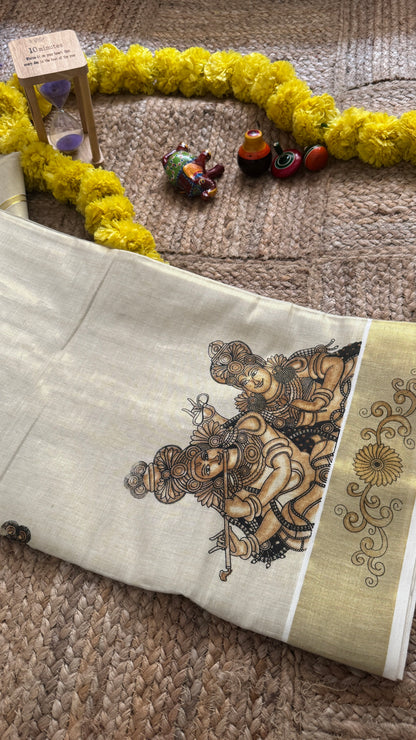 ONAM Special - Tissue Silk Saree1 with prints