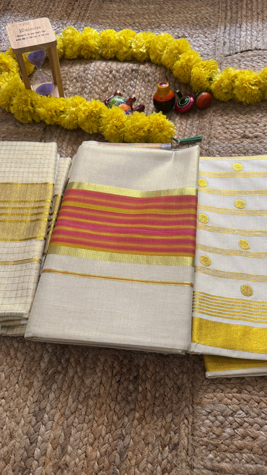 ONAM Special - Tissue Silk Saree3 with prints
