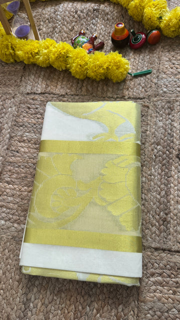 SIRI RADHA | Classic Kerala Kasavu with Gold Border