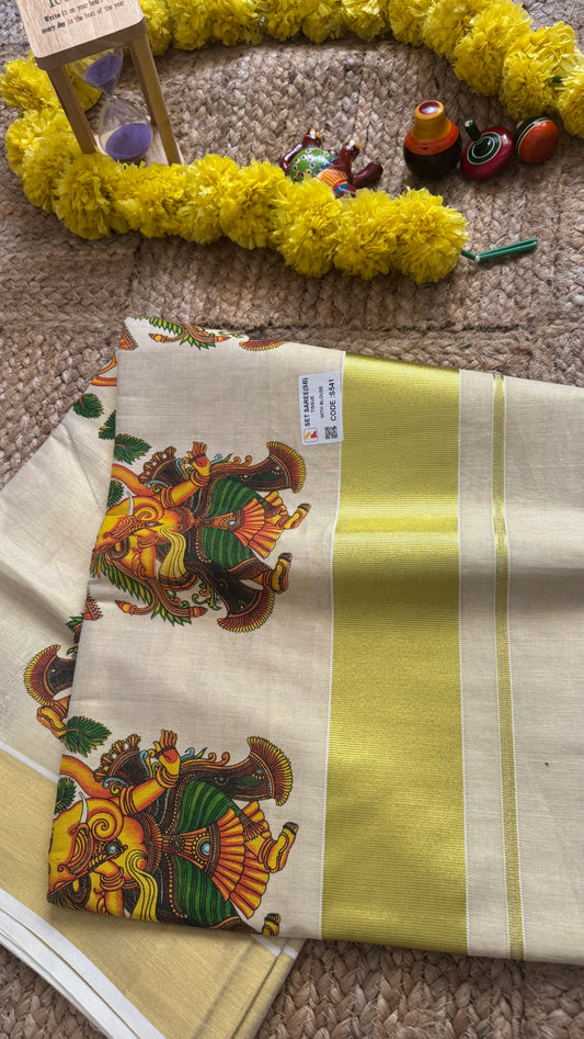 ONAM Special - Tissue Silk Saree7 with prints