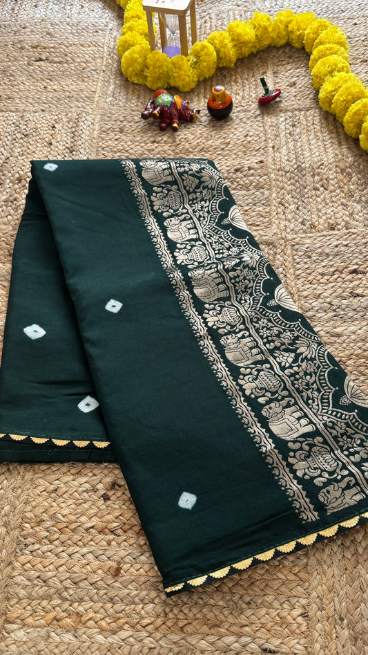 Cotton Silk Blend - Dark Green