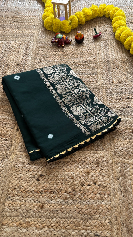 Cotton Silk Blend - Dark Green