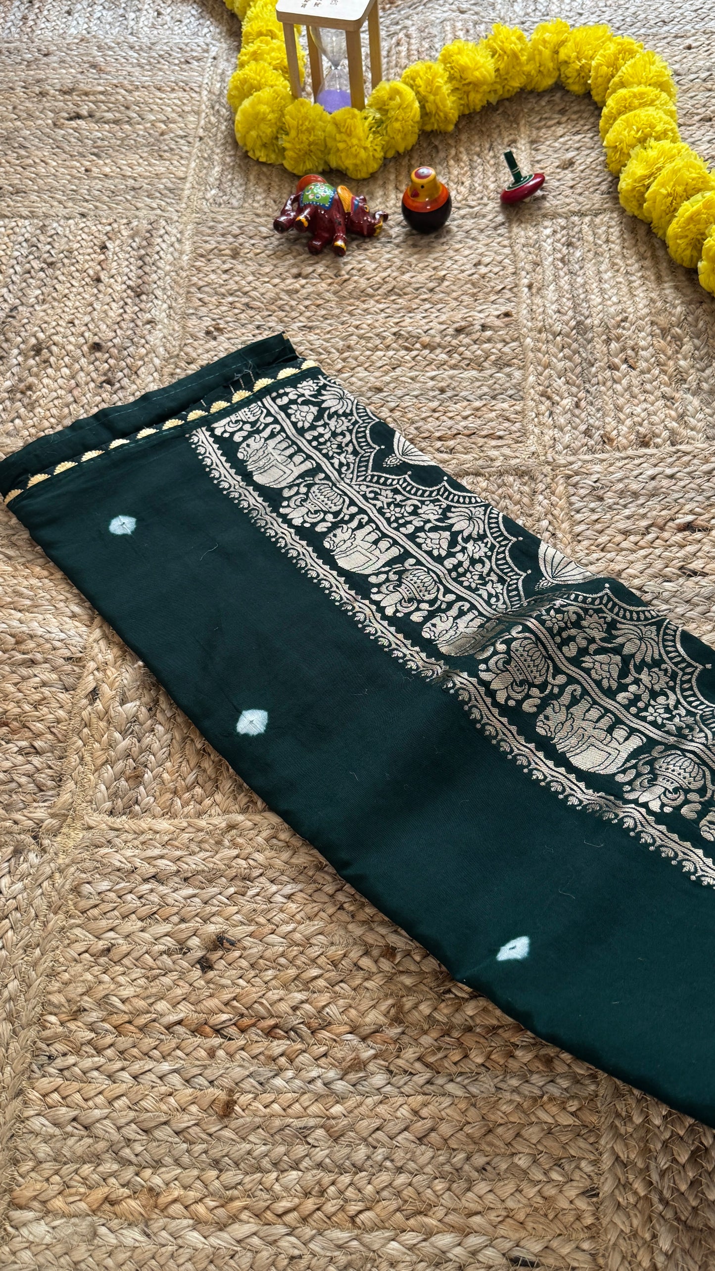 Cotton Silk Blend - Dark Green