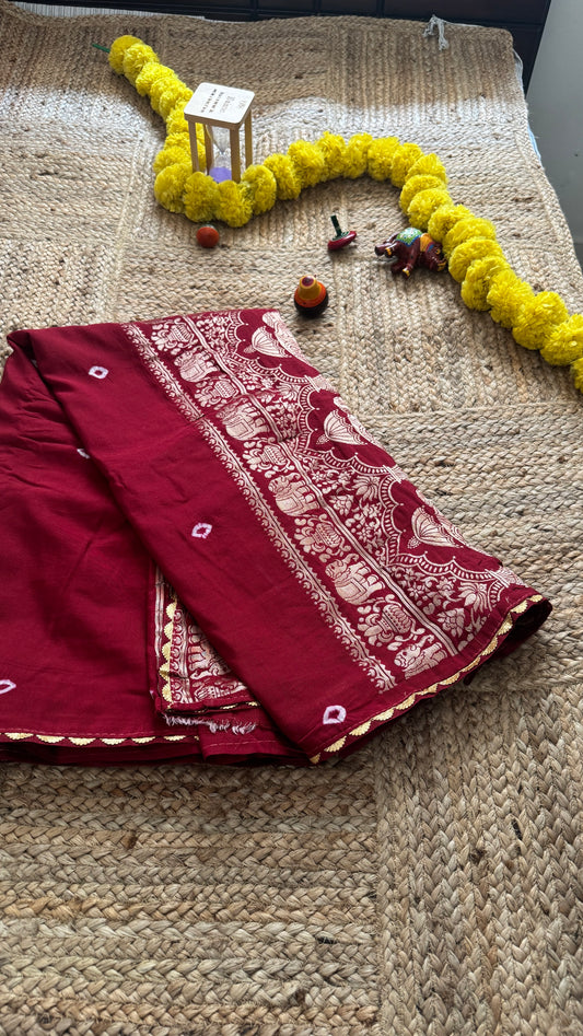 Cotton Silk Blend - Maroon