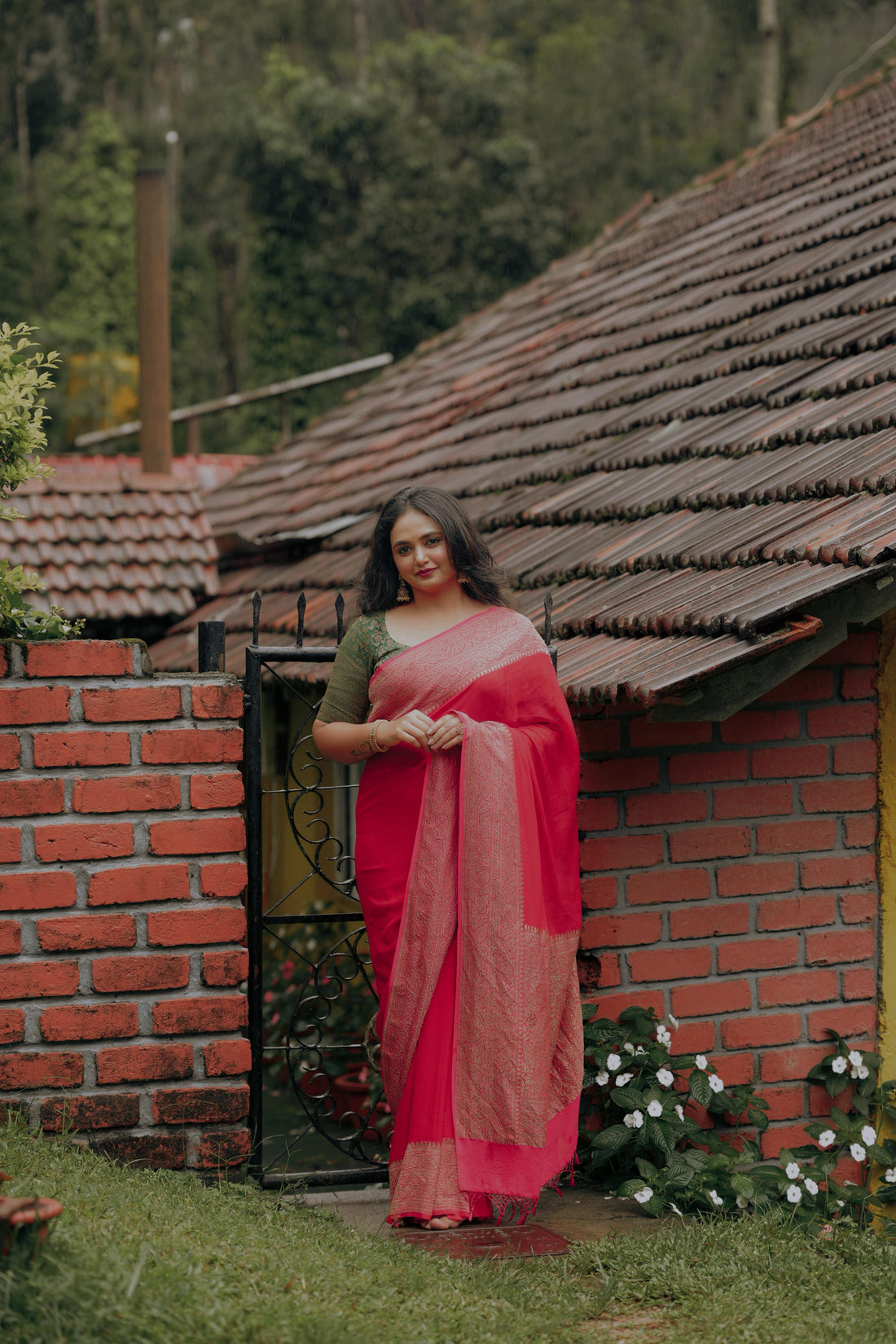 Khaddi Georgette - Solid Red